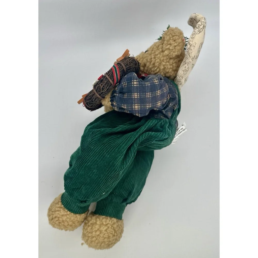 Vintage 1998 Ganz Hark Harold Musical Christmas Angel Bear Shelf Sitter Tested